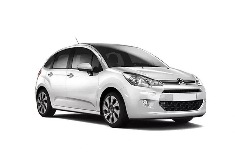 Citroen C3 rental car on a white background