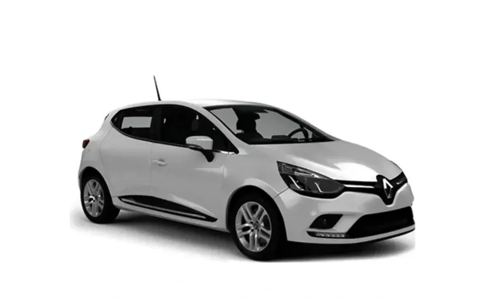 Renault Clio rental car on a white background